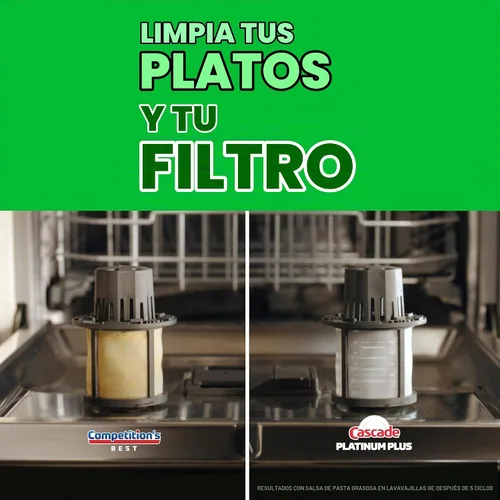 Vista 6 de Cascade Platinum Plus cápsulas para lavavajillas, detergente para platos, aroma limpio a limón, 62