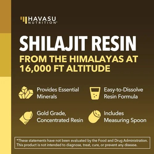 Vista 4 de Resina Shilajit del Himalaya con ácido fúlvico, ácido húmico y más de 80 oligominerales – 500 mg de Shilajit de grado dorado para hombres y mujeres