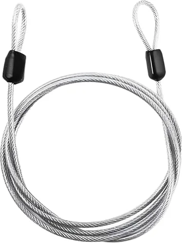 Vista 8 de Cuerda de cable con doble bucle, bloqueo de cable de seguridad, cable de seguridad recubierto de vinilo de acero, bloqueo de equipaje de 3.3 pies x