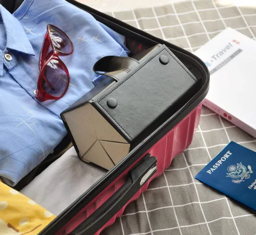 Vista 6 de Organizador de almacenamiento para lentes de sol, estuche de viaje plegable con 5 compartimentos de ranura para múltiples gafas