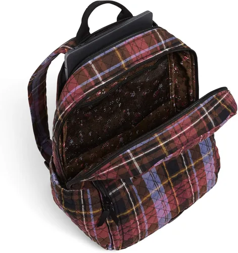 Vista 2 de Vera Bradley Mochila Campus de algodón para mujer, tartán acogedor, talla única