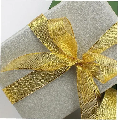 Vista 5 de Cinta dorada metálica con purpurina, 5 rollos de cinta de tela para coser, adornos artesanales, cinta decorativa para envolver regalos