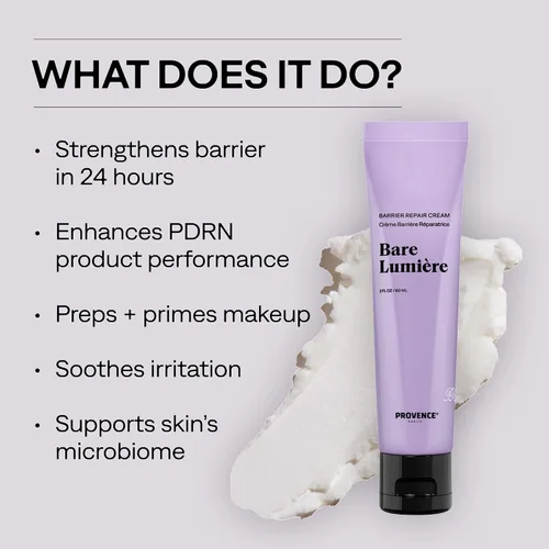 Vista 7 de Provence Beauty BARE LUMIÈRE Crema reparadora de barrera cutánea – Hidratante facial 5 en 1 con ectoína, probióticos encapsulados y aloe vera