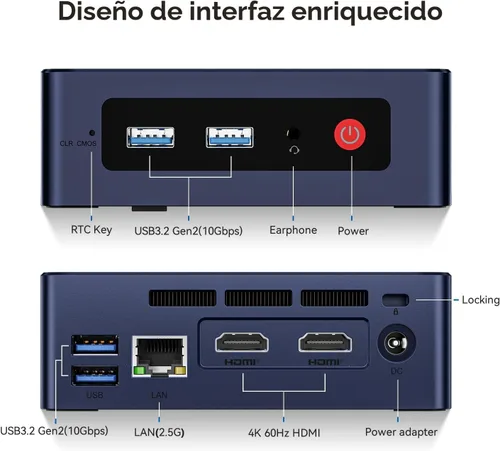 Vista 7 de Beelink MINI S12 Mini PC, Intel 12ª generación 4-Core N95 8G DDR4 256G SSD WiFi5+BT4.2+2.5G LAN, W11 Home Mini Computer, Small PC 4K UHD Dual