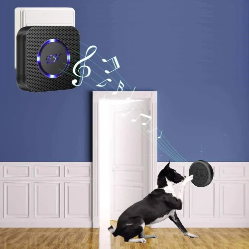 Vista 2 de Timbre de puerta de perro EverNary, timbres de puerta para perros para entrenamiento de orinal, timbres de perro inalámbricos para la puerta