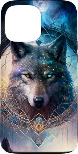 Vista 24 de Wolf Mystical Surreal Fantasy Funda para iPhone 17