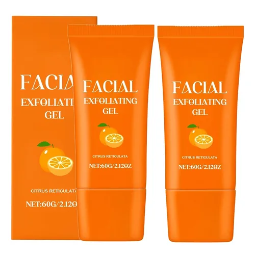 Vista 8 de Gel exfoliante facial naranja, exfoliante suave para cara y cuerpo, gel pelador que elimina puntos negros e hidrata la piel