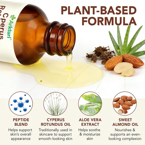 Vista 2 de Aceite Cyperus Rotundus, aceite Cyperus Rotundus para depilación, reduce el crecimiento no deseado del cabello, hidrata la piel calmante, encoge