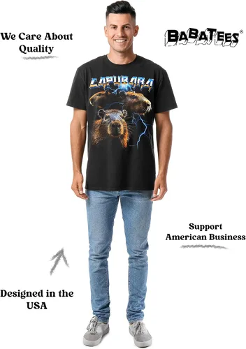 Vista 3 de Epic Animal Heavy Metal 80s Camiseta negra - 100% algodón - para hombre y mujer