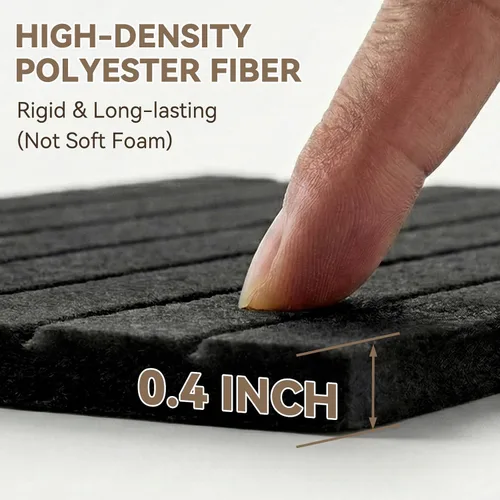 Vista 4 de Paquete de 10 paneles acústicos grandes de 48 x 24 x 0.38 pulgadas, paneles de pared autoadhesivos para amortiguar el sonido, paneles de pared Negro