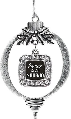 Vista 158 de Inspired Silver - Adorno con dije de reina de rodillo - Adornos navideños cuadrados de plata con joyas de circonita cúbica