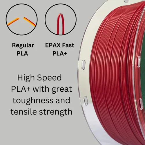 Vista 3 de EPAX High Speed PLA+ Filamento para Impresora 3D, Filamento de Impresión 3D de PLA Rápido, 1.75mm, Precisión Dimensional +/- 0.03 mm, Carrete de 1KG