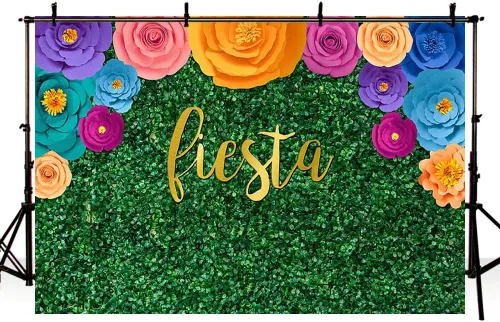 Vista 4 de Sendy Telón de fondo de fiesta mexicana de 10 x 7 pies para fotografía, festival, fiesta de cumpleaños, suministros de decoración de Cinco de Mayo