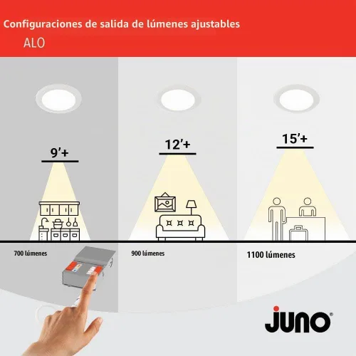 Vista 5 de Juno Luces LED Empotradas de 4 Pulgadas Redondas con Deflector de Oblea Downlight, Temperatura de Color Blanco Conmutable 5 en 1, Brillo Ajustable