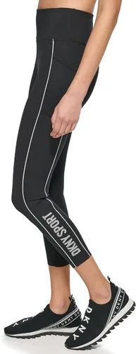 Vista 2 de DKNY High Waist Womens Leggings with Pockets & Reflective Piping