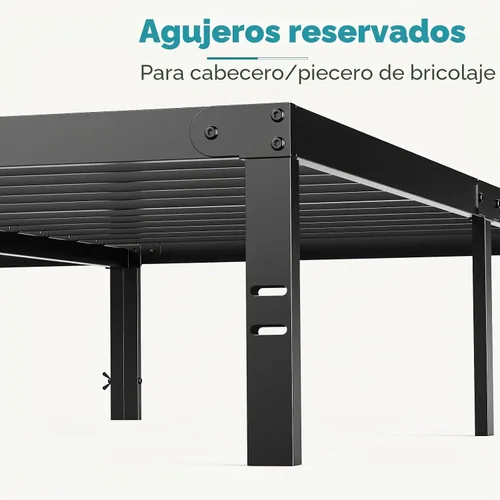 Vista 4 de [Usado] OLIXIS Marco de cama Full de metal, 14 pulgadas de alto con espacio de almacenamiento, no necesita somier, con soporte de listones de acero