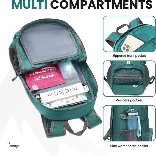 Vista 8 de Venture Pal 35L Ultraligero Ligero Plegable Plegable Viaje Camping Senderismo Deportes al aire libre Mochila Daypack