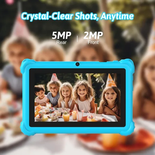 Vista 6 de Tablet infantil de 7 pulgadas para niños pequeños, Android 12, 4 GB de RAM, 32 GB de ROM, WiFi, Bluetooth, pantalla IPS de protección ocular segura
