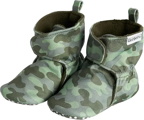 Vista 7 de Gerber Botines unisex con forro polar para bebé, antideslizantes, suaves, Camo Verde