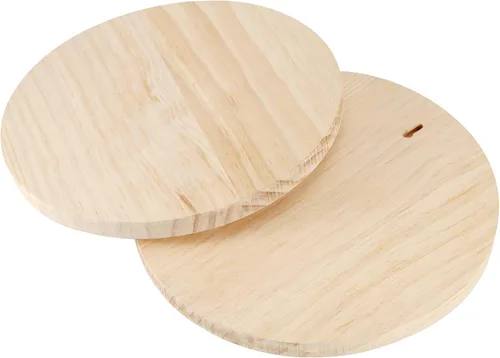 Vista 8 de FUNSUEI Paquete de 3 placas redondas de madera de 12 pulgadas, placa circular de madera sin terminar de 3/4 pulgadas de grosor para proyectos