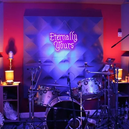 Vista 3 de Eternally Yours - Letrero de neón de estilo gótico, luz LED para decoración de pared, románticas luces de neón emo para dormitorio, estudio o bar