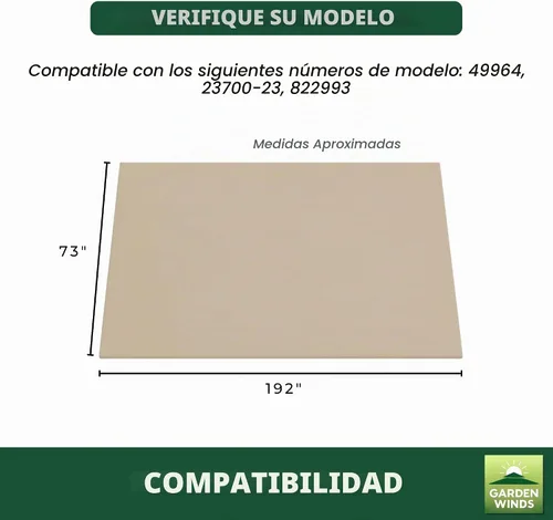 Vista 7 de Garden Winds Toldo de repuesto duradero 350 compatible con modelos Aldi Pergola 23700-23, 822993, 49964, beige