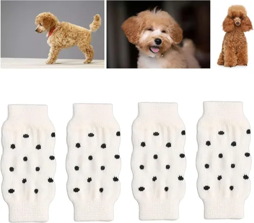 Vista 2 de Zerodis 4 protectores de codo de perro, protectores elásticos para patas de mascotas, fundas cálidas para corral de perro, mangas de pierna