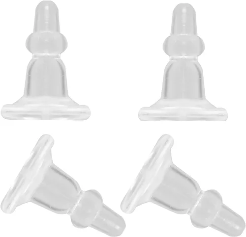 Vista 5 de 290 piezas de aretes de silicona para tachuelas, parte trasera de aretes de cubierta completa, 6 estilos de aretes de goma hipoalergénica 6 estilos