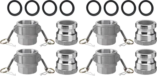 Vista 10 de SPARKWHIZ 2 piezas de accesorios de manguera Camlock de aluminio (parte de 2" D) con leva y ranura + 2 piezas de accesorios de manguera de aluminio