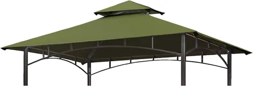Vista 9 de Eurmax USA Cubierta de Reemplazo para Cenador de Parrilla de Alto Rendimiento 5x8, Toldo para Refugio de Barbacoa (Cacao)