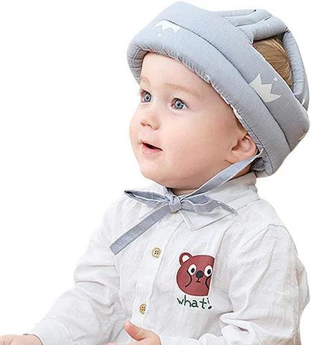 Vista 2 de Gorro protector para la cabeza para bebé, suave, sin golpes, ajustable, cojín para la cabeza, para niños pequeños, gateando y caminando