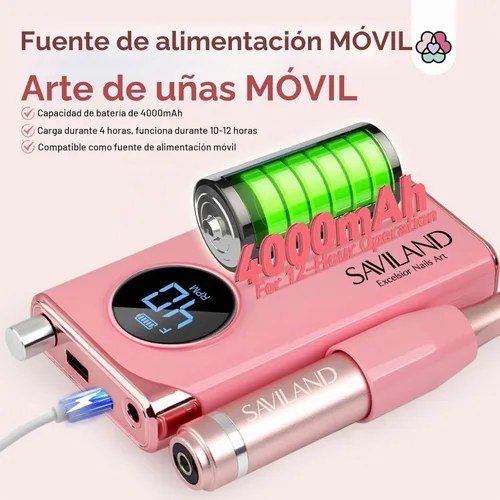 Vista 3 de SAVILAND - Taladro de uñas profesional para quitar pulido acrílico