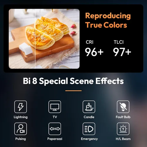 Vista 2 de ULANZI Luz de video portátil bicolor de 40 W, luz de cámara LED recargable de 5000 mAh, batería, 8 modos de escena, 2700-6500K Mini iluminación