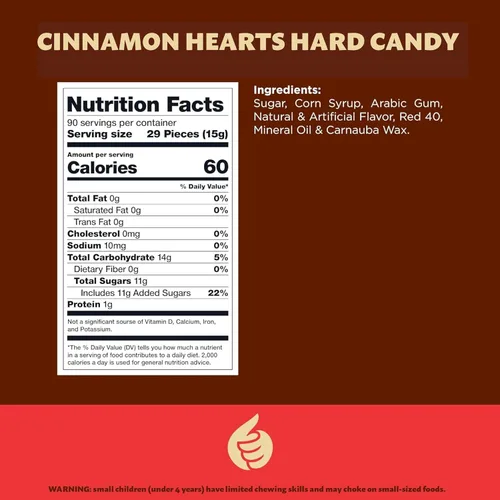 Vista 2 de Corazónes Imperiales de Canela Bolsa de 3 Libras Dulces de Canela Picante a Granel Trozos de Caramelo en Forma de Corazón para Hornear