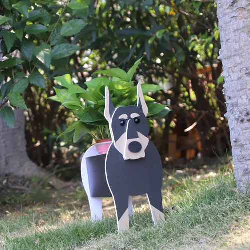 Vista 23 de Beagles - Contenedor para plantas con forma de perro, para amantes de las mascotas, maceta de PVC lindo para perros, macetas de cara para decoración