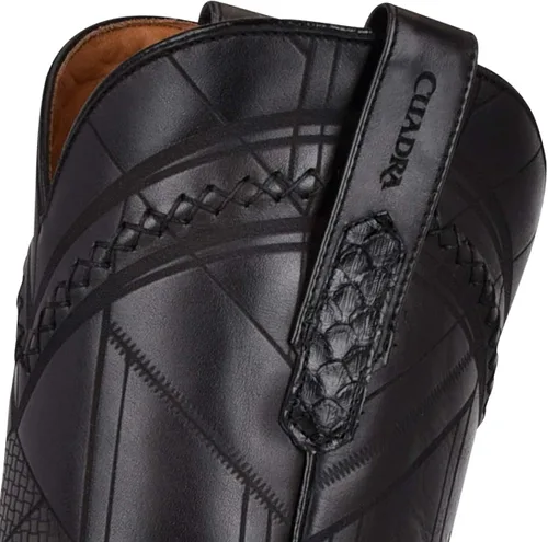 Vista 6 de Cuadra Botas vaqueras para hombre en piel auténtica de pitón y cuero bovino Metálico