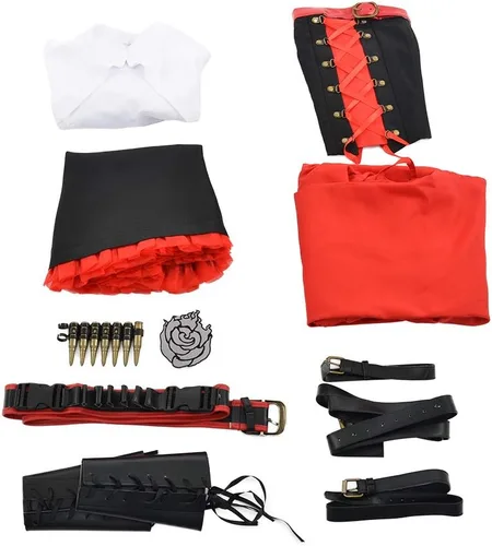 Vista 4 de miccostumes - Disfraz de Halloween para mujer, color rojo