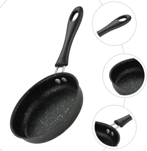 Vista 5 de Luxshiny Mini sartén antiadherente de acero inoxidable para huevos, panqueques, filetes, fácil de limpiar para el desayuno, cocinar, apto
