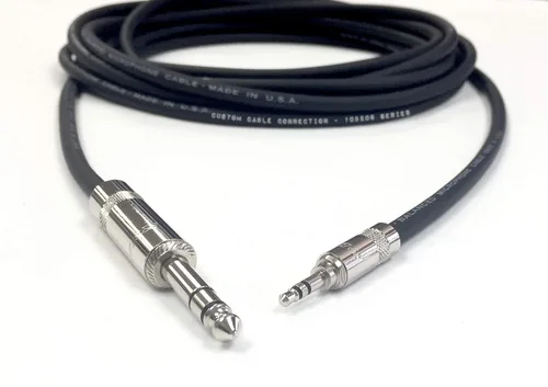Vista 4 de Custom Cable Connection Cable equilibrado TRS TRS de audio profesional de 75 pies (0.250 in) a 1/8 pulgadas (0.138 in)