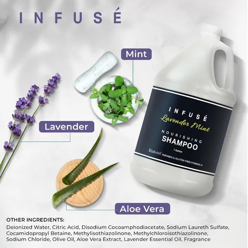 Vista 4 de Infuse Lavender Mint Hotel 1 galón Para alquileres vacacionales y hoteleros para recargar dispensadores (Un galón)
