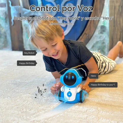 Vista 5 de GILOBABY Juguetes de Robot, Juguetes Inteligentes Recargables que Hablan para Niños, Robótica Inteligente con Sensor Táctil Controlado por Voz