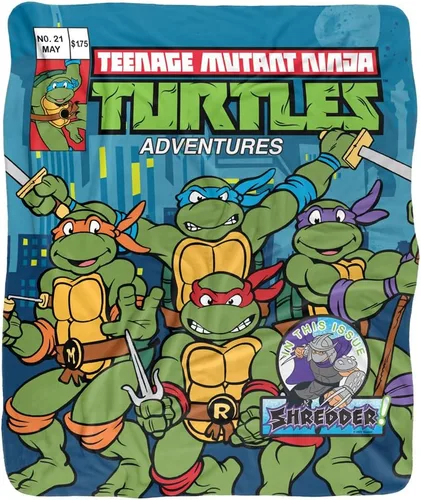 Vista 2 de Teenage Mutant Ninja Turtles TMNT Comic Cover No.21 - Manta de sherpa de tacto sedoso, súper suave, 50 x 60 pulgadas