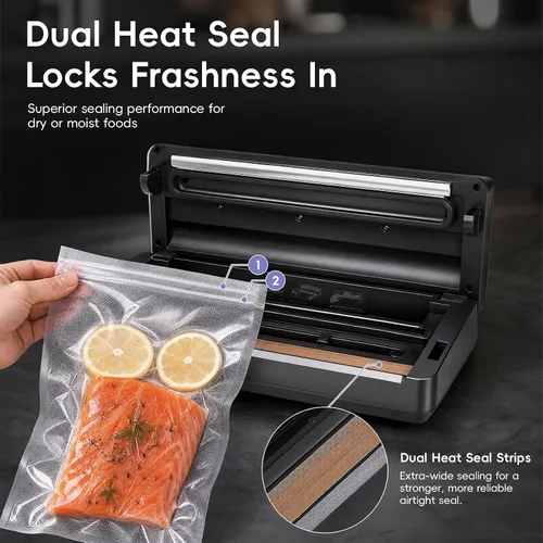 Vista 9 de Vacuum Sealer Machine, 9-in-1 Automatic Food Sealer with Built-in Cutter