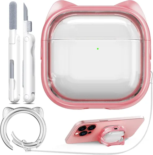 Vista 19 de RFUNGUANGO AirPods Pro Funda Transparente TPU Suave Transparente Blanco