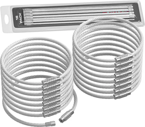 Vista 13 de Llavero grande de alambre de cable para coche, llaveros de bucle resistente, anillos de mosquetón de acero inoxidable