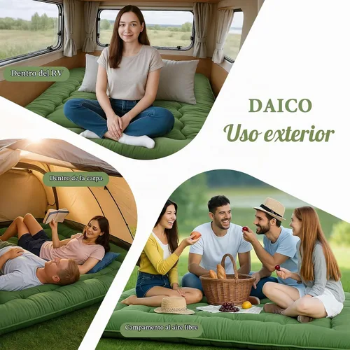 Vista 7 de DAICO Colchón japonés, colchón de futón enrollable de 4 pulgadas de grosor Verde
