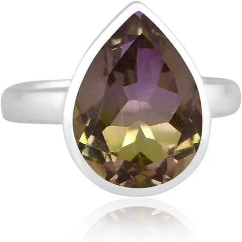 Vista 15 de PANOPLY Bio Pink Doublet Quartz Solid 925 Sterling Silver Ring for Women