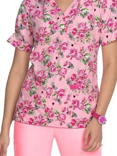 Vista 3 de KOI Betsey Johnson B126PR - Camiseta médica Canola para mujer