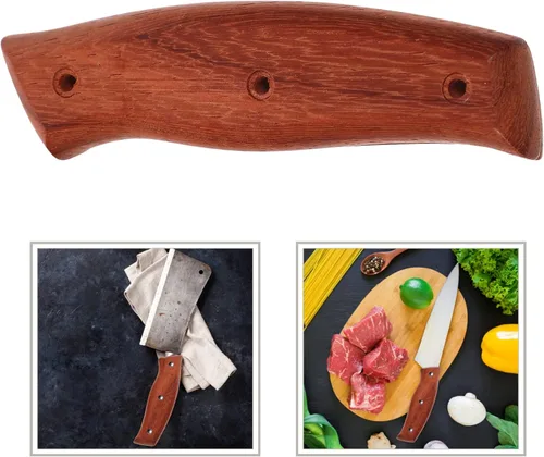 Vista 9 de Zerodeko Mango de repuesto para cuchillo de cocina, mango de reparación de cuchillo de madera, mango de agarre, accesorios de repuesto con tuercas