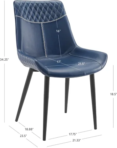 Vista 3 de Linon Home Decor Products Linon Maisy Juego de 2 sillas de comedor azules, azul marino